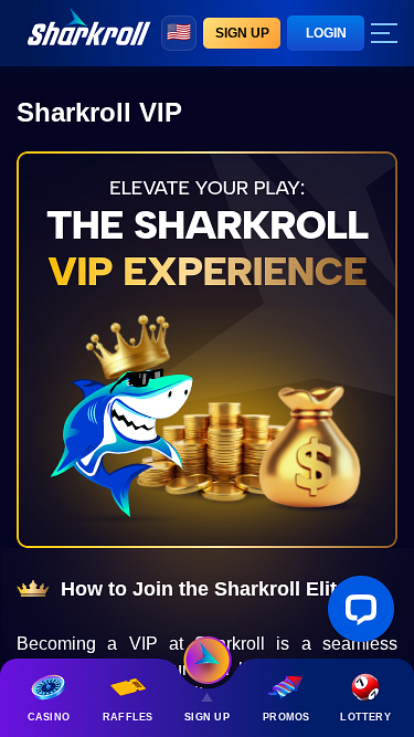 Programma VIP mobile di Sharkroll Casino