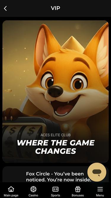 Page mobile VIP du casino SlotStake