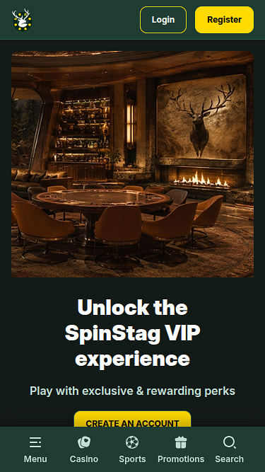 Screenshot della pagina mobile VIP di SpinStag Casino
