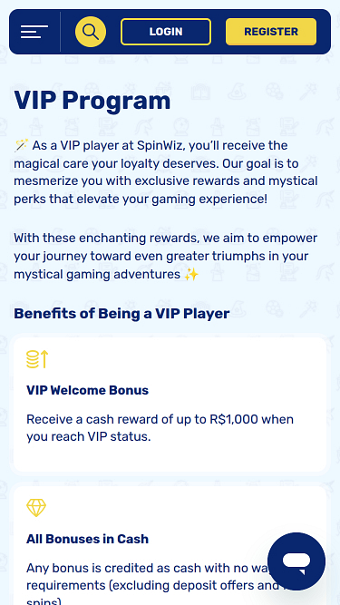 Spinwiz Casino Mobile VIP