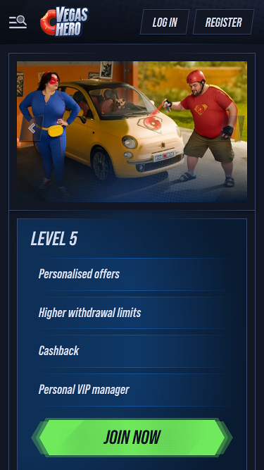 VegasHero Casino Mobile VIP