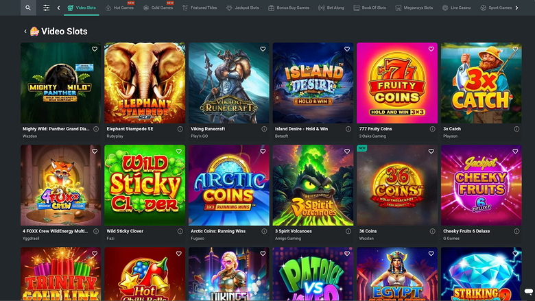 Juegos de escritorio de 1Bet Casino