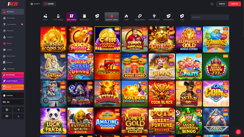 Jackpot sur bureau de 1red Casino