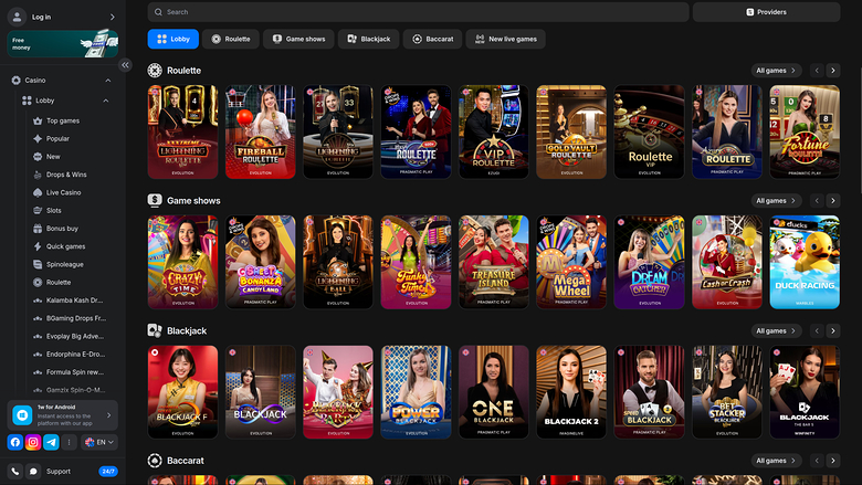 Crupier en vivo de escritorio de 1win Casino