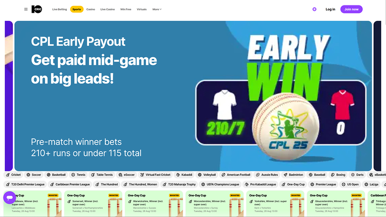 Sports de bureau de 10cric Casino