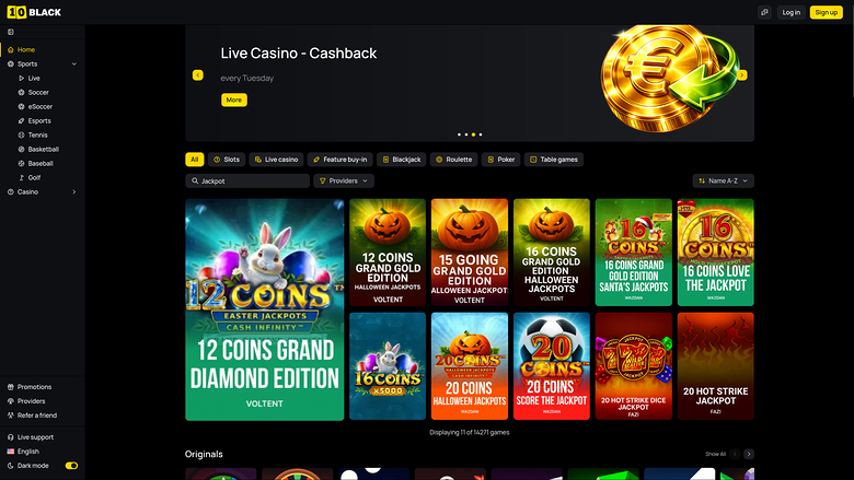 10Black Casino Desktop Jackpot