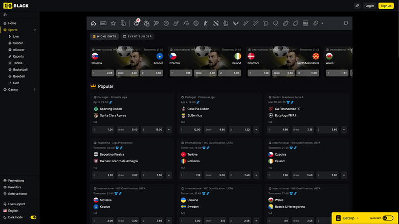 10Black Casino Desktop Sportwetten