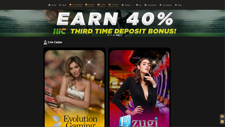 Live dealer desktop di 11ic Casino