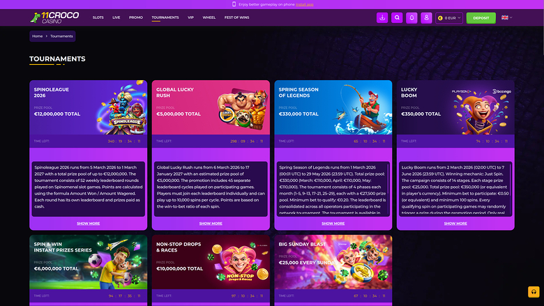 Tornei per PC di 11croco Casino