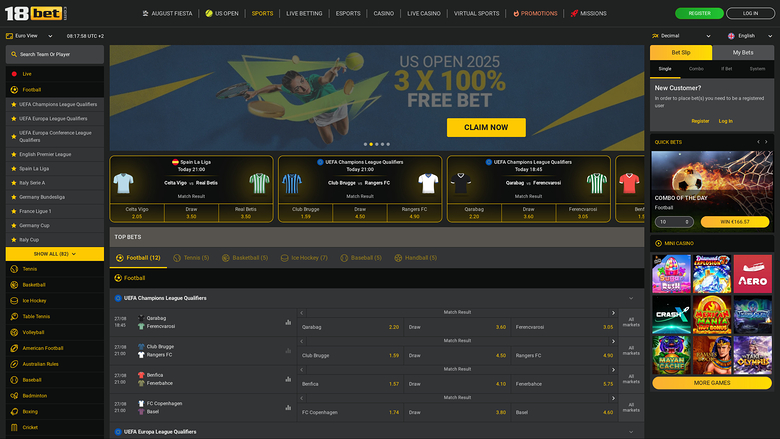 Deportes de escritorio de 18Bet Casino