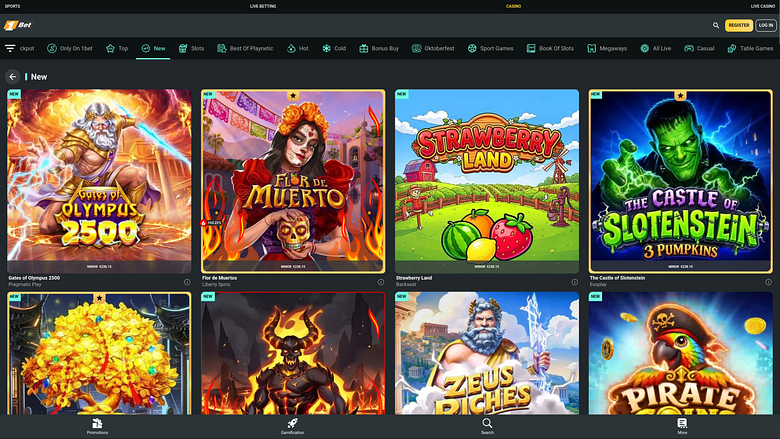 Juegos de escritorio de 1Bet Casino