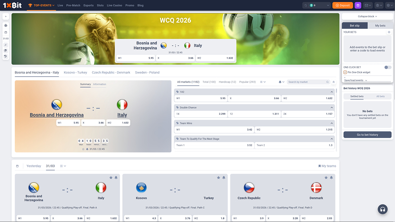 1xBit Casino Desktop Sports