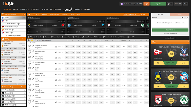 1xBit Casino Desktop Sports