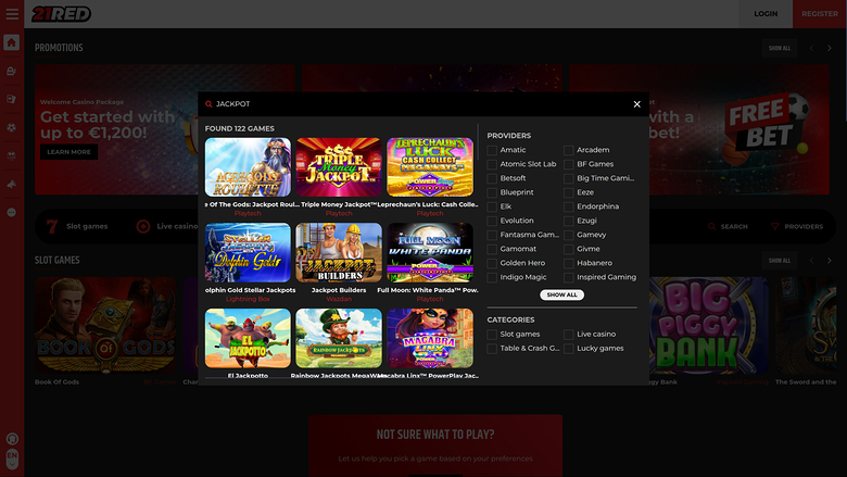 21.red Casino Desktop Jackpot