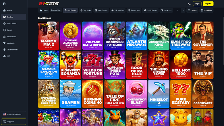 21Betsカジノのデスクトップゲーム