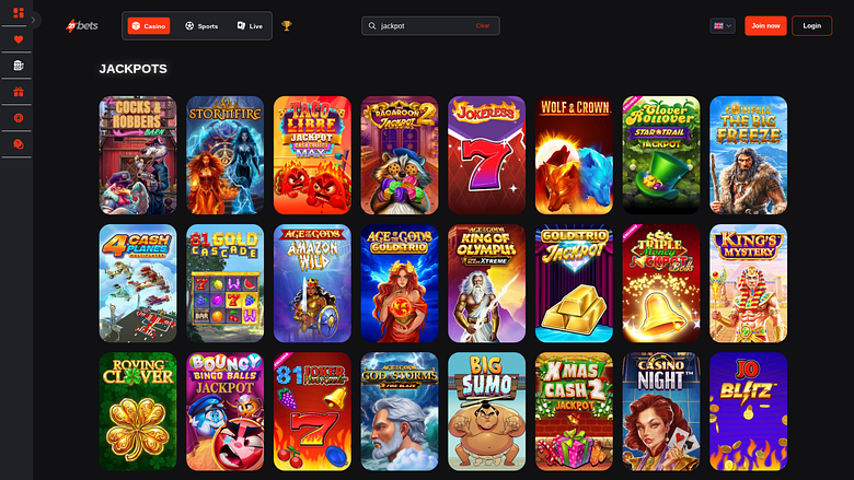 Jackpot para computador em 21betscasino.com