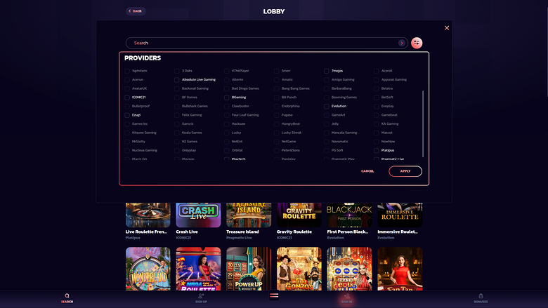 Développeurs de jeux de bureau de 21Bit Casino