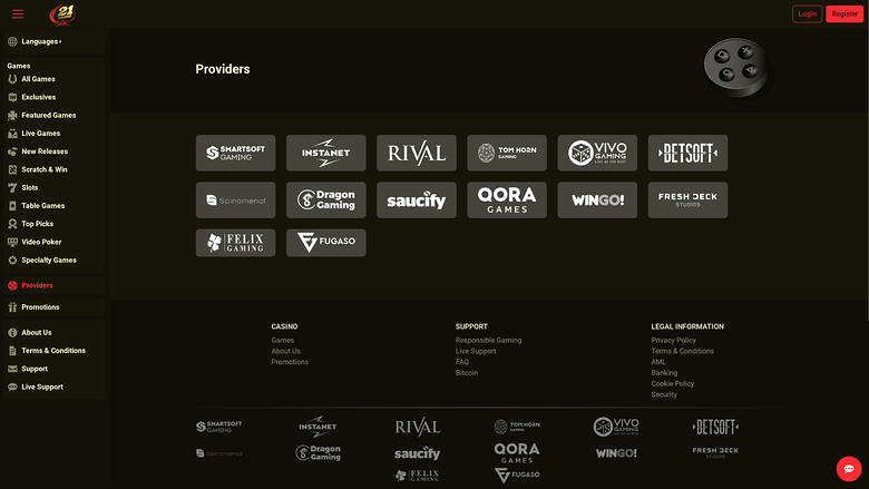 Desarrolladores de juegos de escritorio de 21 Grand Casino