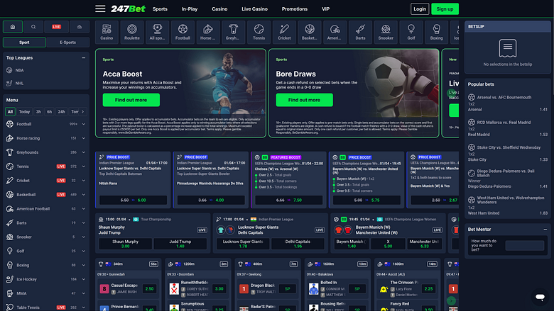Paris sportifs sur ordinateur au casino 247Bet
