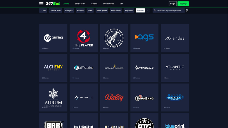 247Bet Casino Game Developers