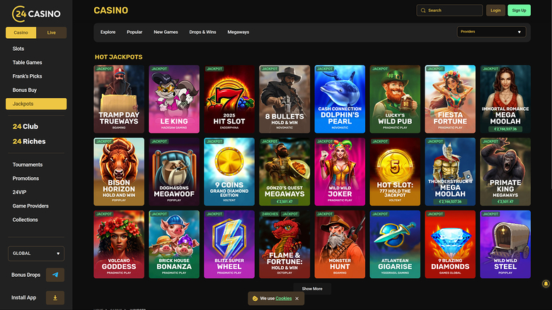 Jackpot de escritorio del casino 24Casino