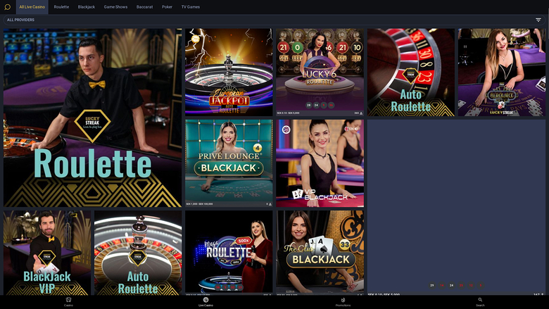 Croupier en direct sur ordinateur de 24Slots Casino