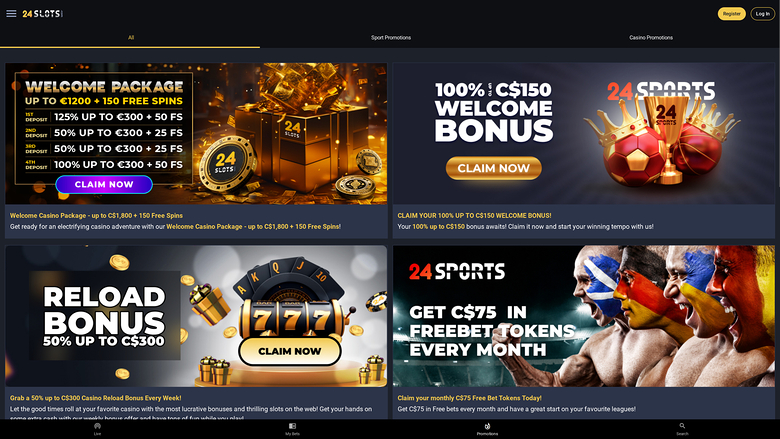 Promotions sur ordinateur de 24Slots Casino