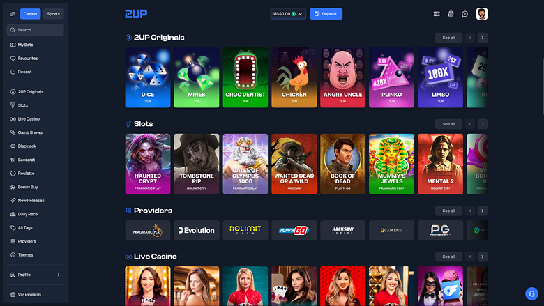 Jeux de casino 2up pour ordinateur