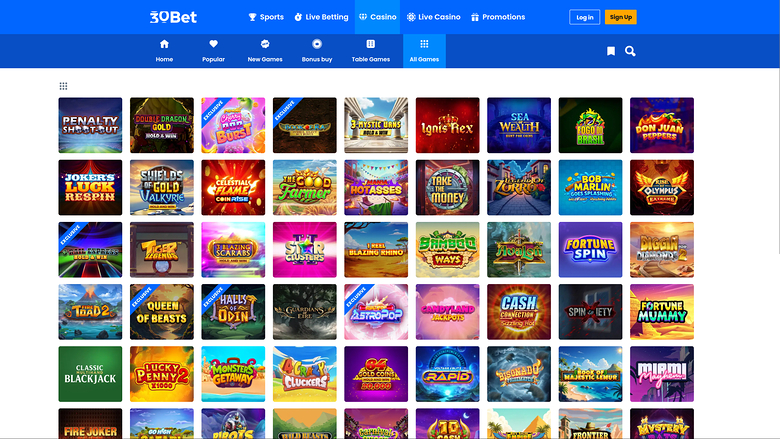 30Bet Casino Desktop Games