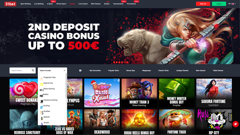 Développeurs de jeux sur ordinateur de 31Bet Casino