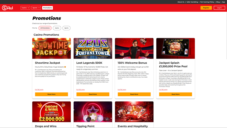 Promotions de bureau de 32Red Casino