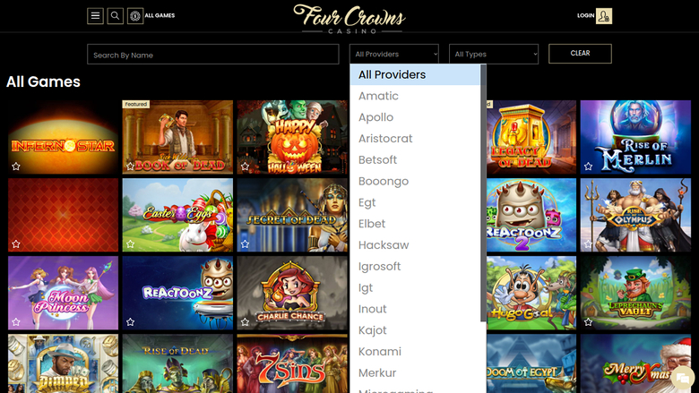 Développeurs de jeux de bureau de 4Crowns Casino