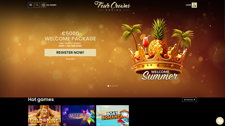 Page d’accueil de bureau de 4Crowns Casino