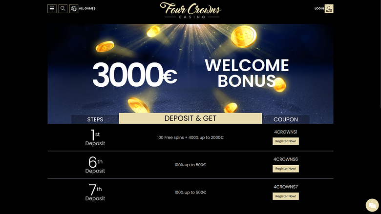 Promotions de bureau de 4Crowns Casino
