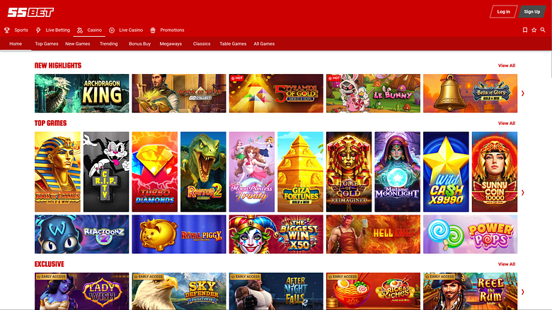 Jeux de casino sur ordinateur 55Bet