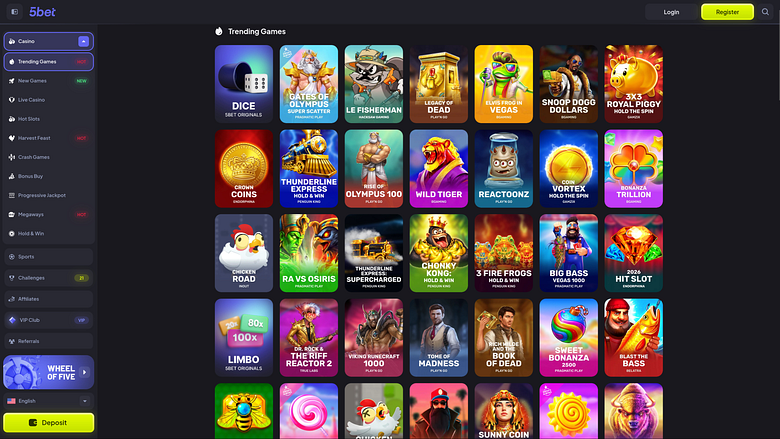 5bet Casino Desktop-Spiele