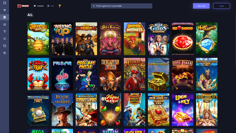 Giochi desktop di 777Tigers Casino