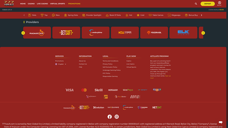 Développeurs du jeu de casino pour ordinateur 777Vault