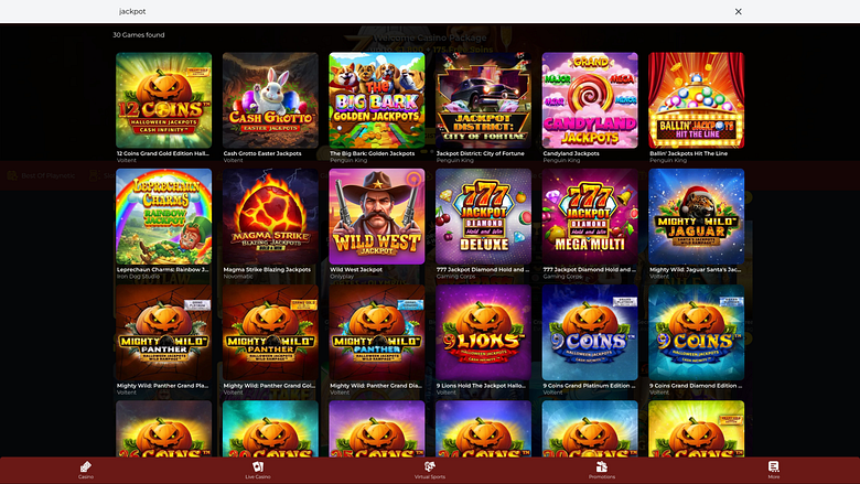 777Vault Casino Desktop Jackpot