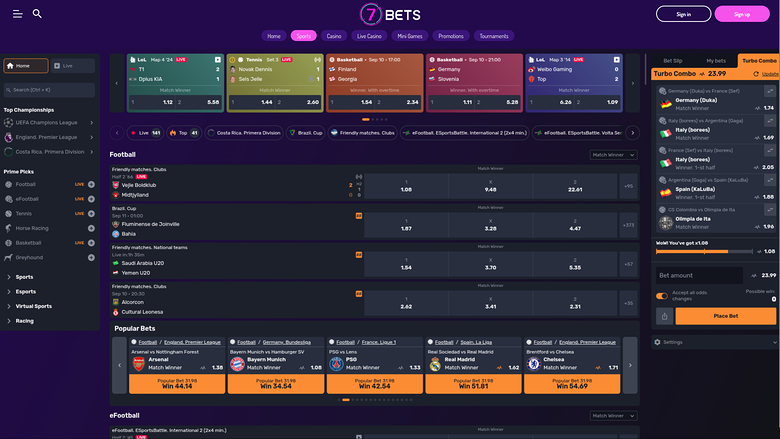 Deportes de escritorio de 7Bets Casino
