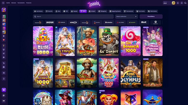 Jeux de casino 7Oasis pour ordinateur