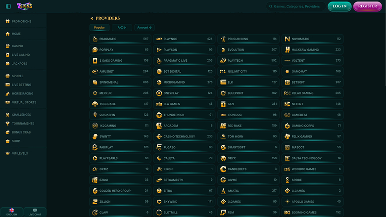 Développeurs de jeux de bureau de 7Signs Casino