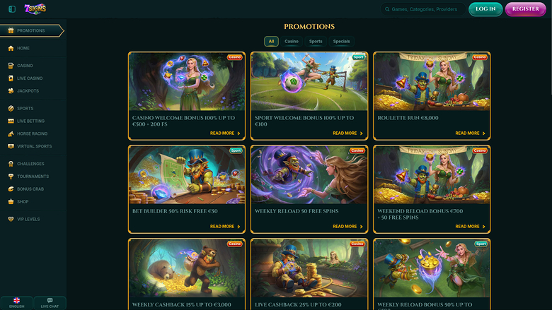 Promotions de bureau de 7Signs Casino