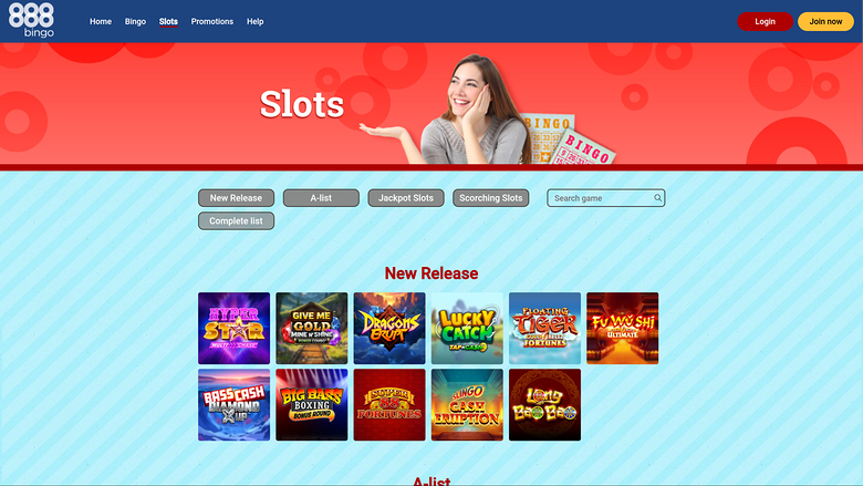 Giochi desktop di 888 Bingo Casino
