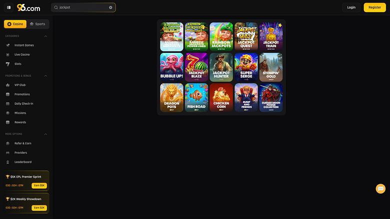 96 Casino Desktop Jackpot