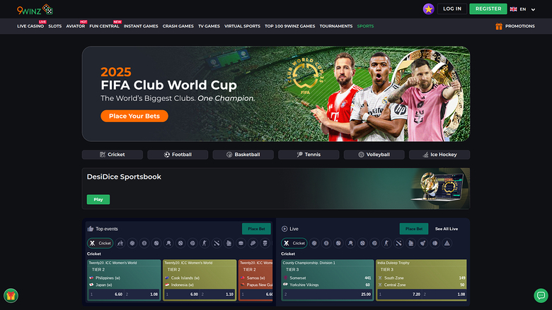 Sports de bureau de 9Winz Casino