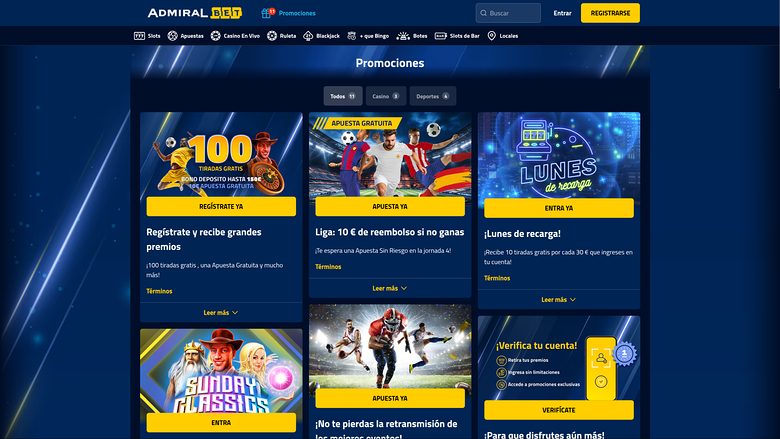 Promotions de bureau de AdmiralBet Casino