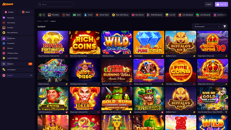 Jackpot de escritorio del casino Akibawin