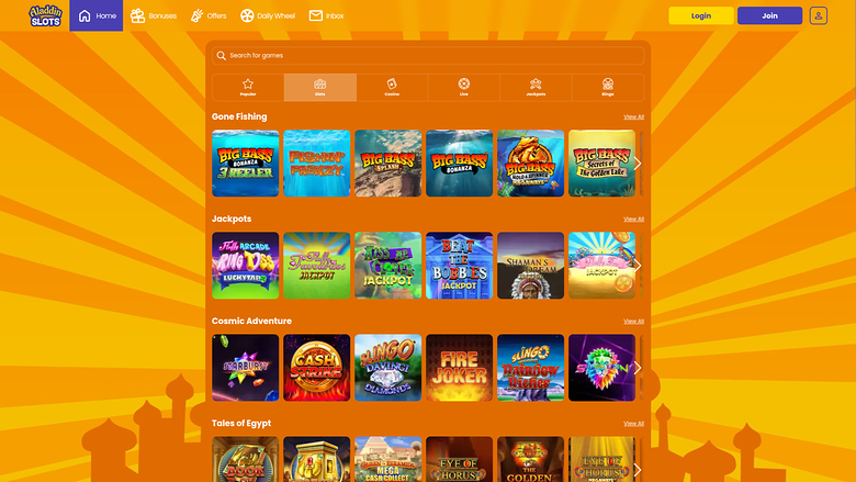 Aladdin Slots Casino Desktop Games
