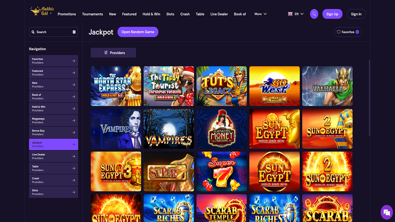 Jackpot du casino AladdinsGold sur ordinateur